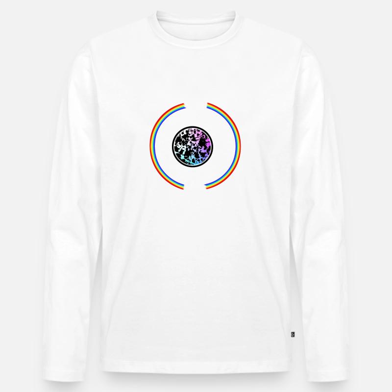 Kaffeetasse mit Regenbogen - Männer Premium Bio Langarmshirt - Weiß