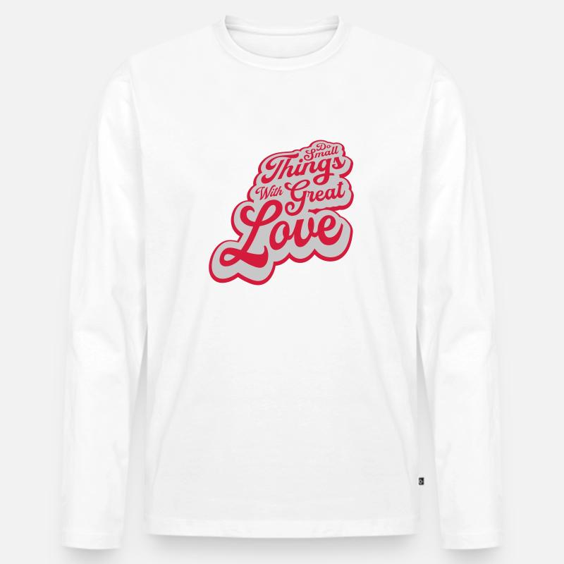 Zitat do small things - Männer Premium Bio Langarmshirt - Weiß