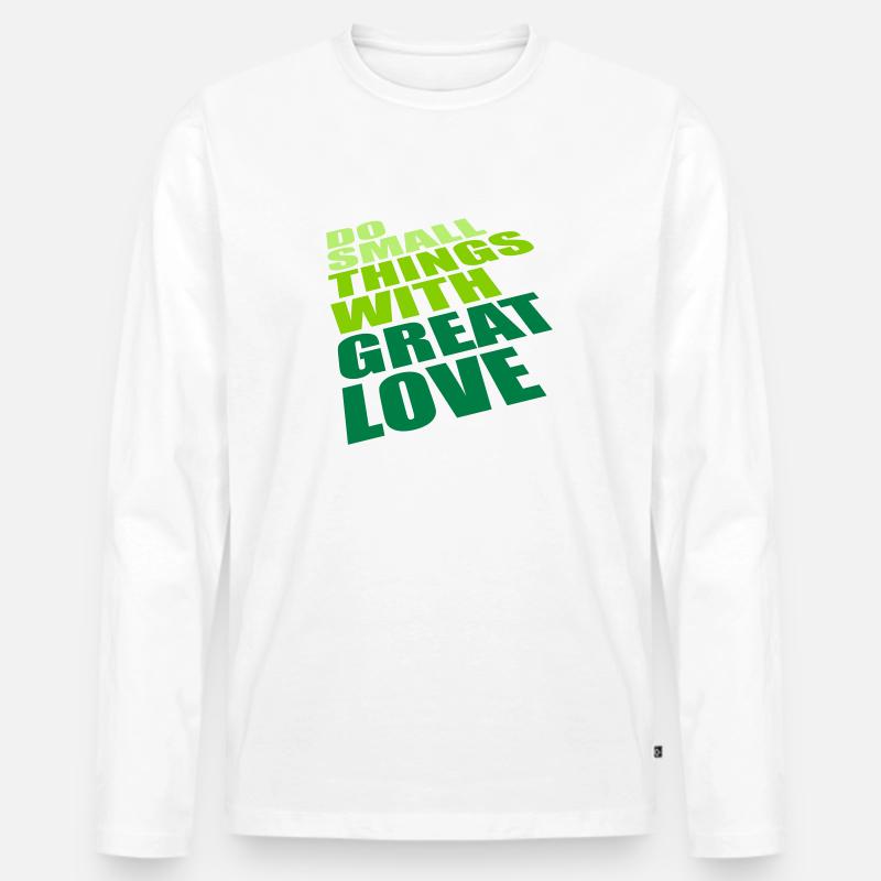 Zitat do small things - Männer Premium Bio Langarmshirt - Weiß