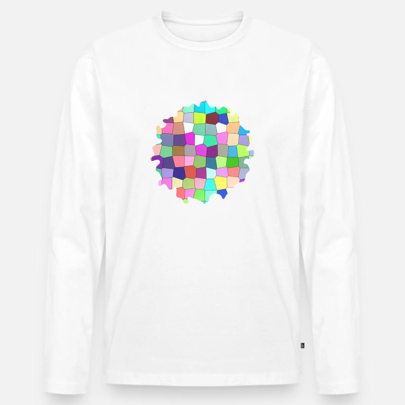 Buntes geometrisches Muster - Männer Premium Bio Langarmshirt - Weiß
