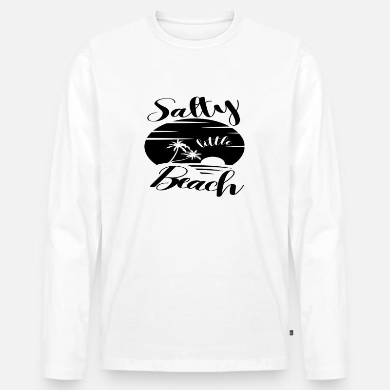 Salty little Beach - Männer Premium Bio Langarmshirt - Weiß