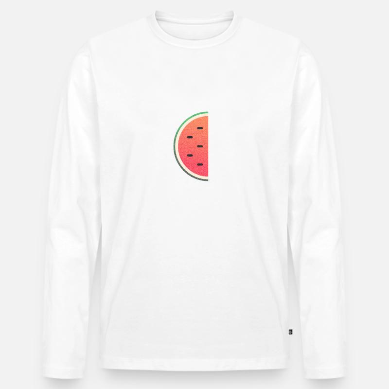 Sommerliche Wassermelone - Männer Premium Bio Langarmshirt - Weiß