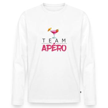 Team Apéro Humour - T-shirt manches longues Premium bio Homme - blanc - Devant - Nico (187cm)