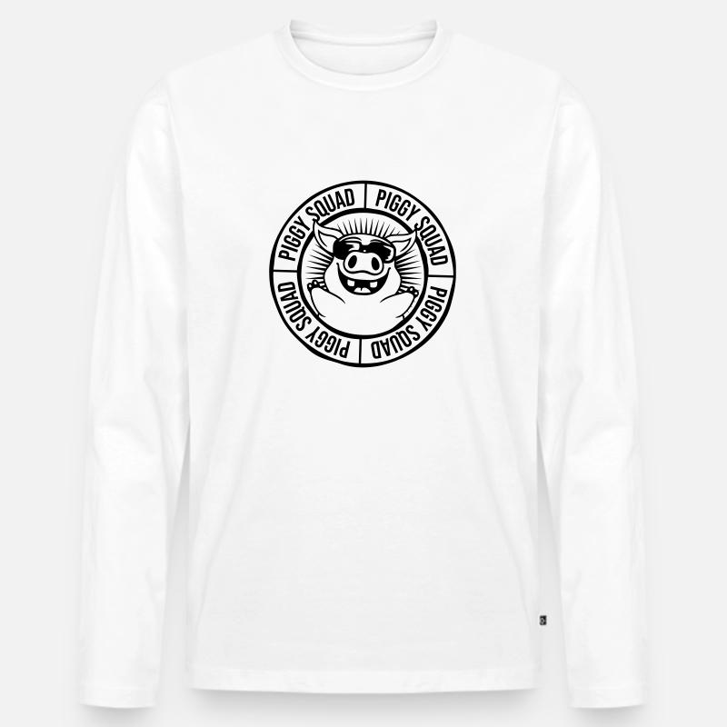 Ring Piggy Squad Team - Männer Premium Bio Langarmshirt - Weiß