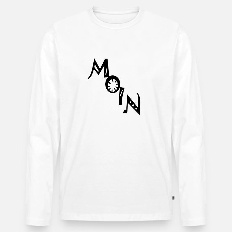 Moin, moinmoin - Männer Premium Bio Langarmshirt - Weiß