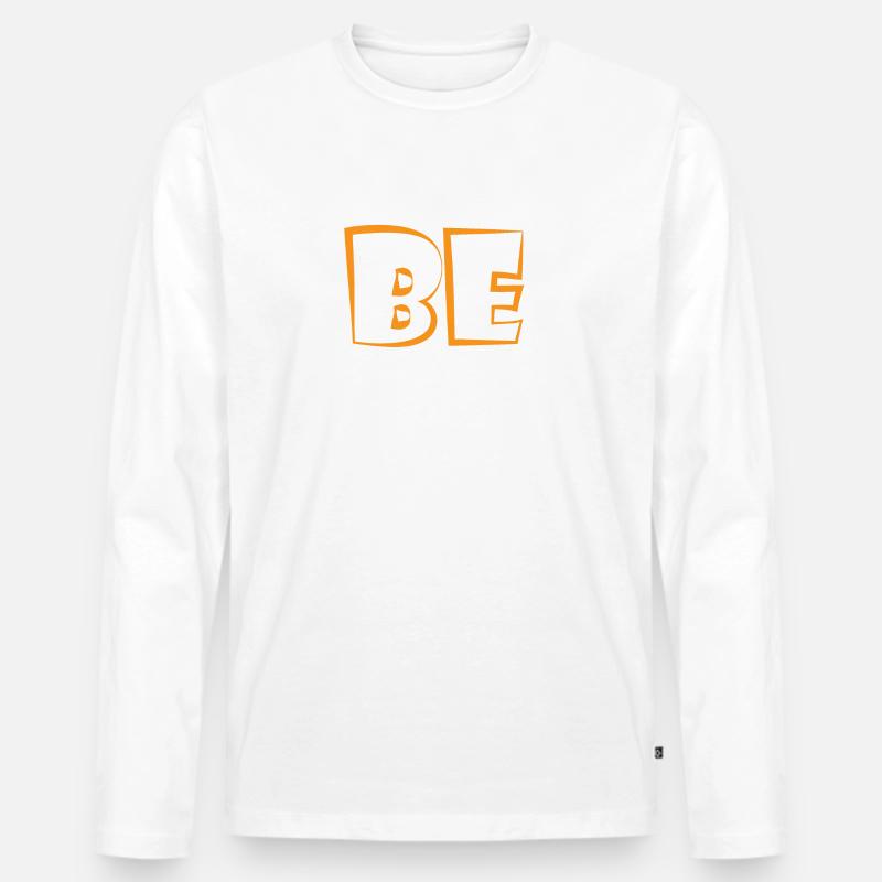 BePositive - Männer Premium Bio Langarmshirt - Weiß