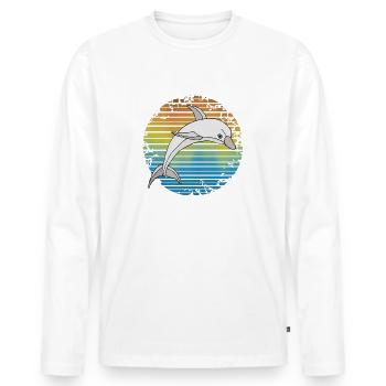 Dauphin - T-shirt manches longues Premium bio Homme - blanc - Devant - Nico (187cm)