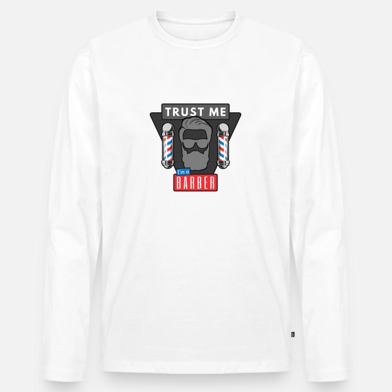 Trust me I´m a Barber - Männer Premium Bio Langarmshirt - Weiß