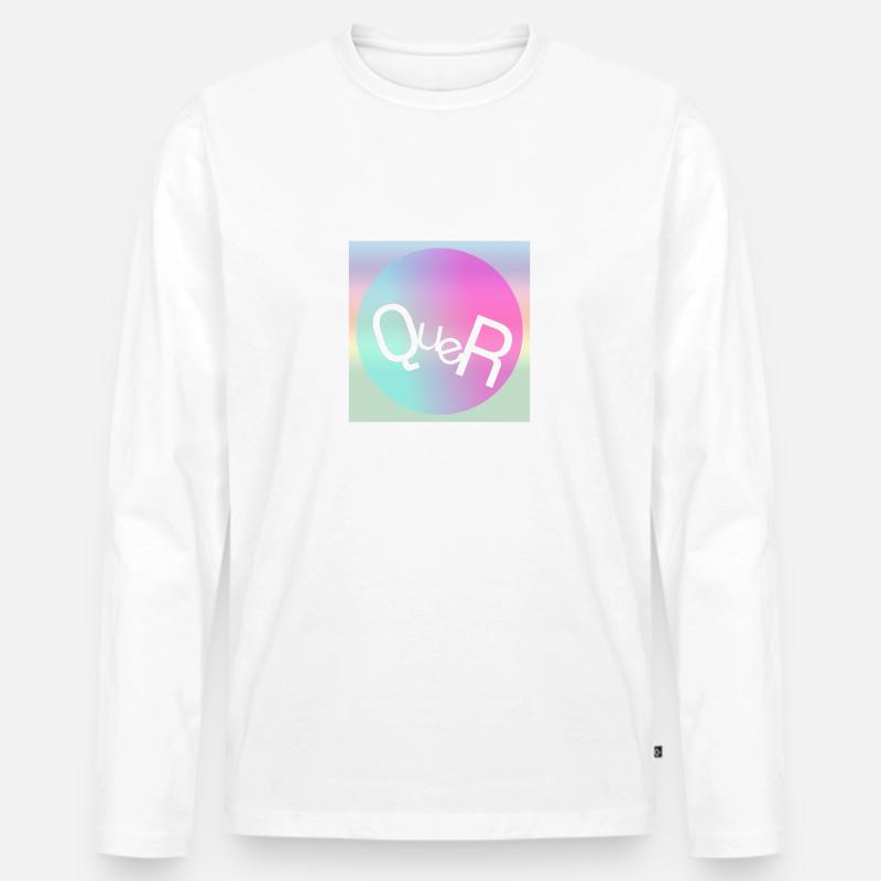 QUER - Männer Premium Bio Langarmshirt - Weiß