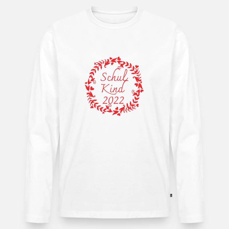 Schulkind 2022 ROT - Männer Premium Bio Langarmshirt - Weiß