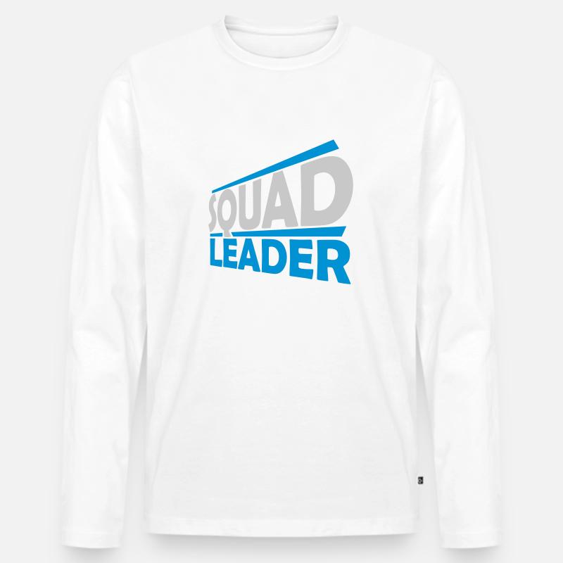 Design Logo Squad Leader - Männer Premium Bio Langarmshirt - Weiß