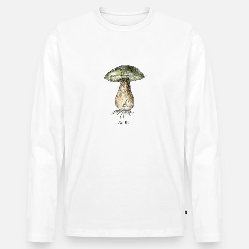 1Bis - Männer Premium Bio Langarmshirt - Weiß