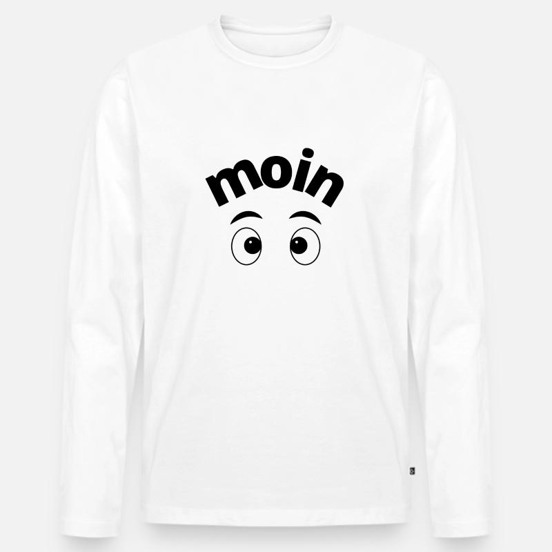 Moin - Männer Premium Bio Langarmshirt - Weiß