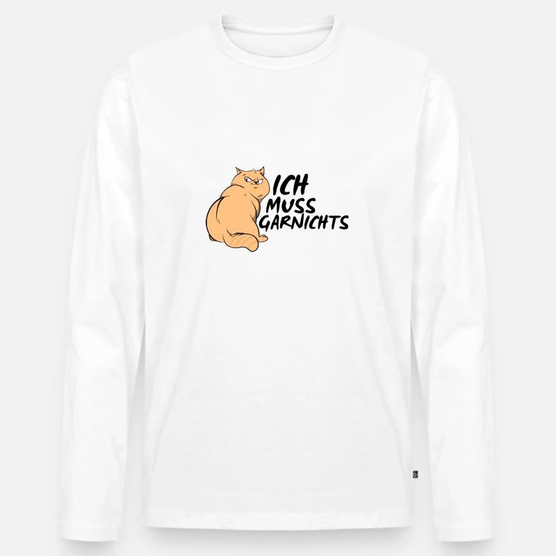 Ich muss garnichts - Männer Premium Bio Langarmshirt - Weiß
