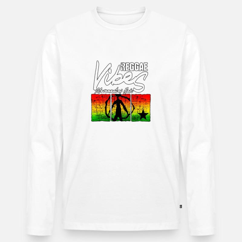 Reggae vibes int. - Männer Premium Bio Langarmshirt - Weiß