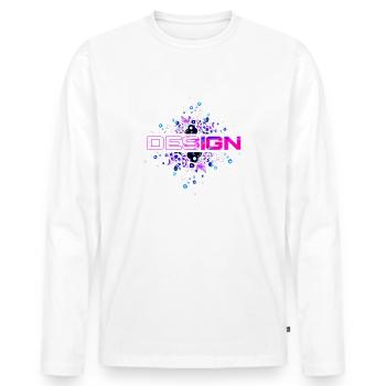 Moderne Pop Art - Männer Premium Bio Langarmshirt - Weiß - Vorne - Nico (187cm)