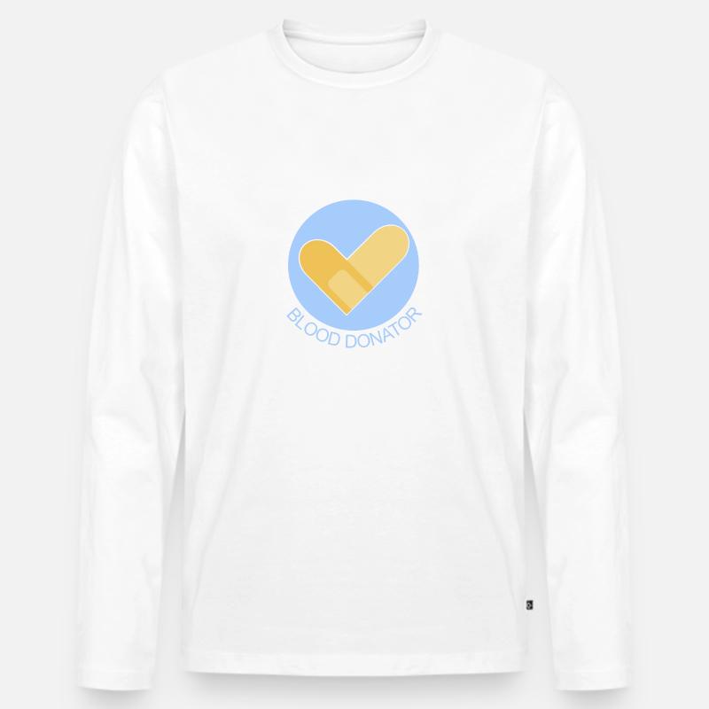 Blutspender - Blood donator - Männer Premium Bio Langarmshirt - Weiß