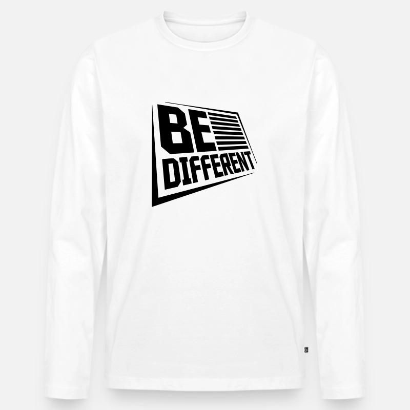 Be different Logo Design - Männer Premium Bio Langarmshirt - Weiß