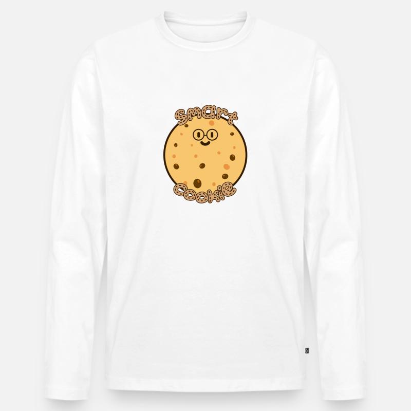 Süßer Kawaii smart Cookie - Männer Premium Bio Langarmshirt - Weiß