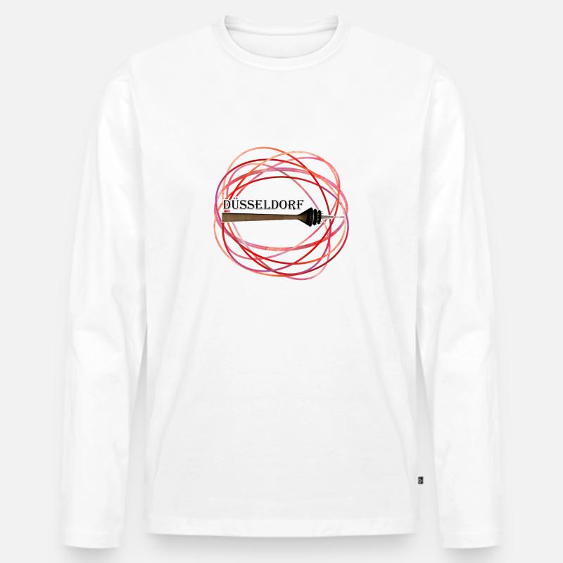 Düsseldorf - Männer Premium Bio Langarmshirt - Weiß