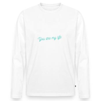 Carmen my Love - Liebe - Männer Premium Bio Langarmshirt - Weiß - Vorne - Nico (187cm)
