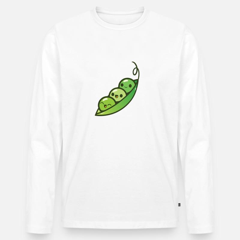 Happier than they've ever bean! - Männer Premium Bio Langarmshirt - Weiß