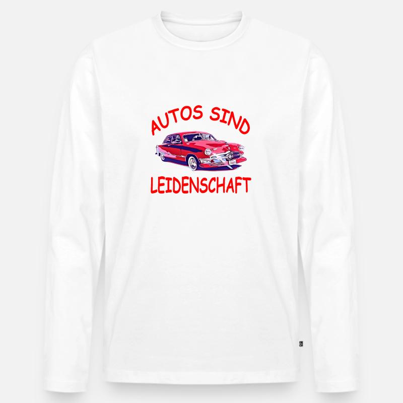 Auto - Männer Premium Bio Langarmshirt - Weiß