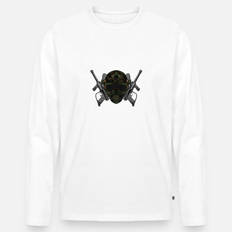 Paintball Gotcha - Männer Premium Bio Langarmshirt - Weiß