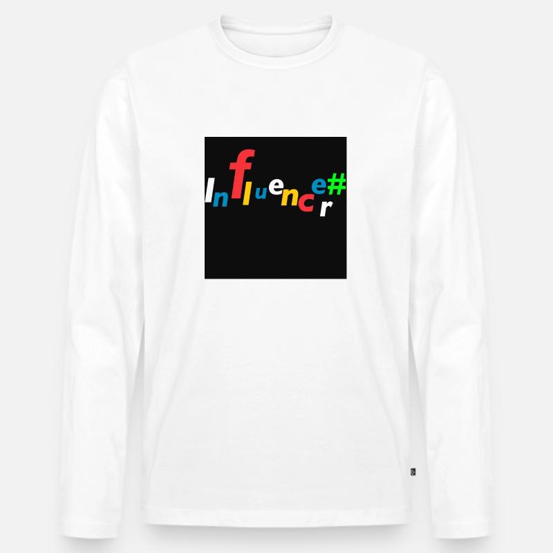 Influencer - Männer Premium Bio Langarmshirt - Weiß