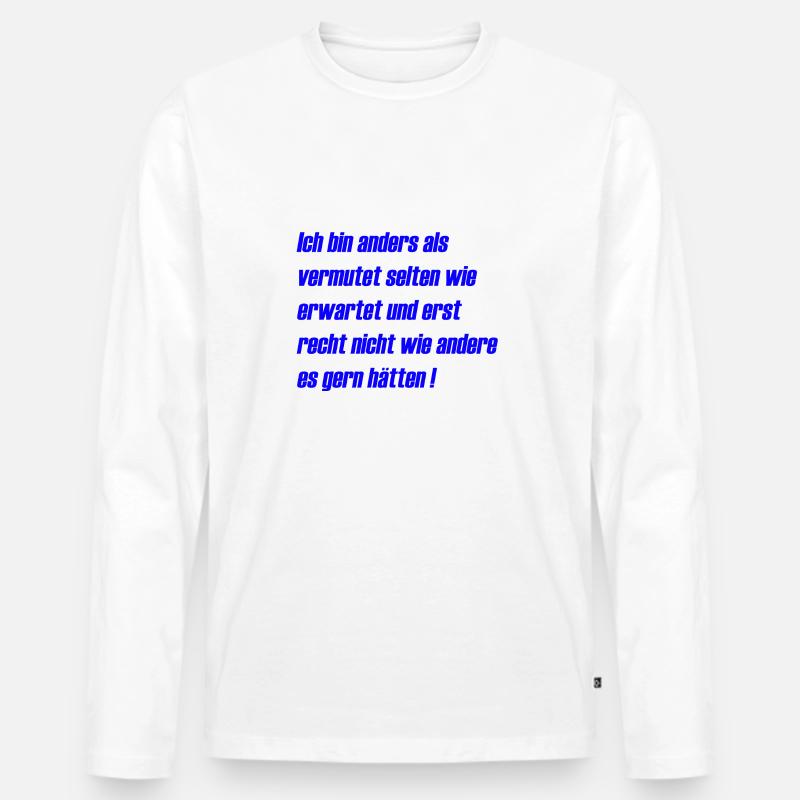 Ich - Männer Premium Bio Langarmshirt - Weiß