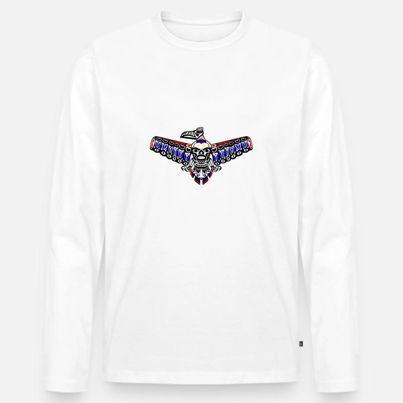 Totem - Männer Premium Bio Langarmshirt - Weiß