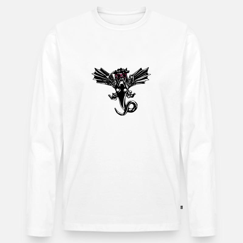 Wormser Drachendame - Männer Premium Bio Langarmshirt - Weiß