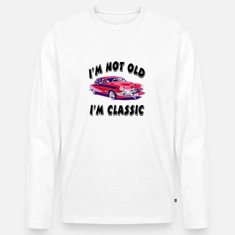 Auto - Männer Premium Bio Langarmshirt - Weiß
