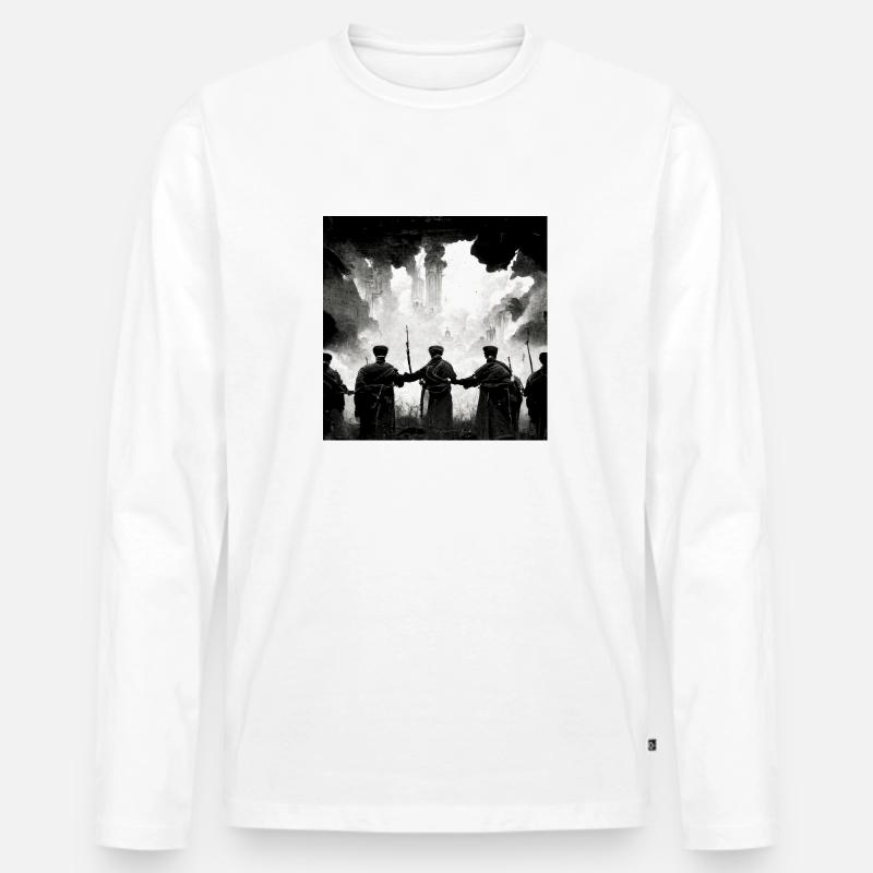 Sieg Der Ukraine - Männer Premium Bio Langarmshirt - Weiß