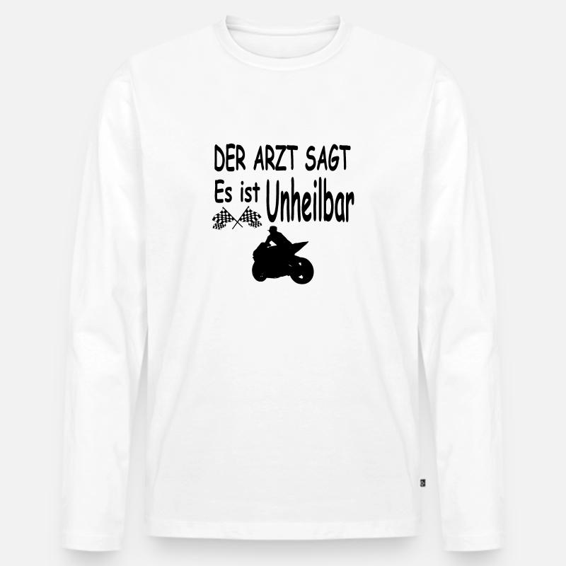 Motorrad - Männer Premium Bio Langarmshirt - Weiß