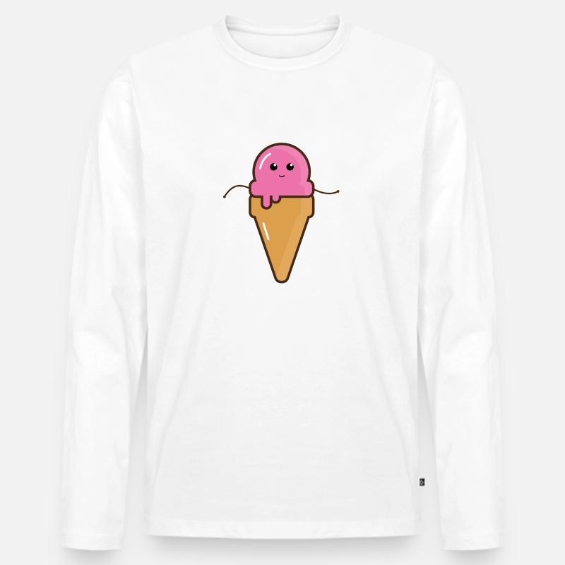 Eis - Männer Premium Bio Langarmshirt - Weiß