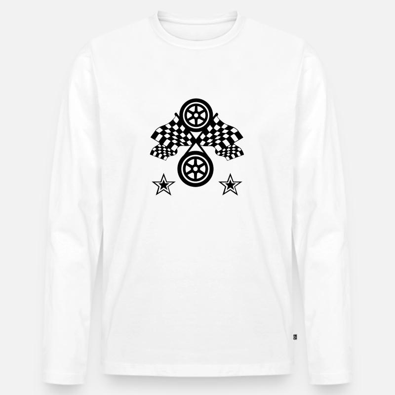 Auto - Männer Premium Bio Langarmshirt - Weiß