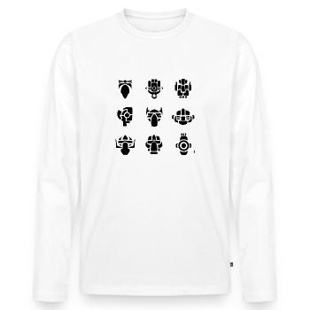 Famille tribale - collection de masques - T-shirt manches longues Premium bio Homme - blanc - Devant - Nico (187cm)