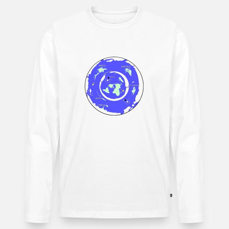 Earth Map - Männer Premium Bio Langarmshirt - Weiß