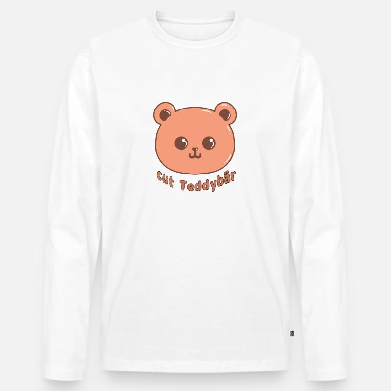 Cute Teddybär 🐻🧸 - Männer Premium Bio Langarmshirt - Weiß