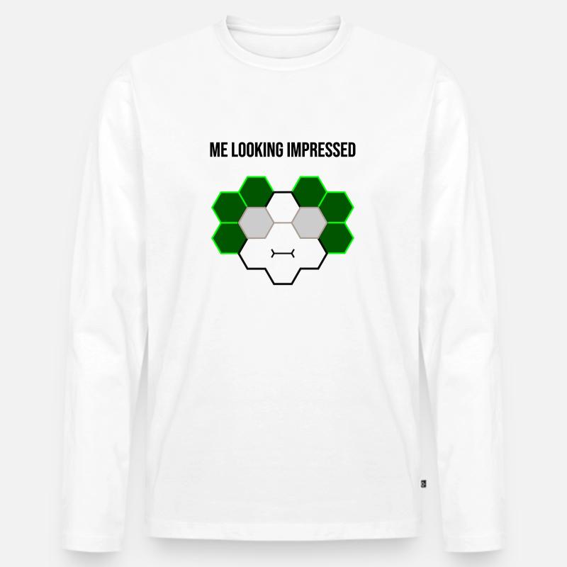 Me looking impressed - Männer Premium Bio Langarmshirt - Weiß