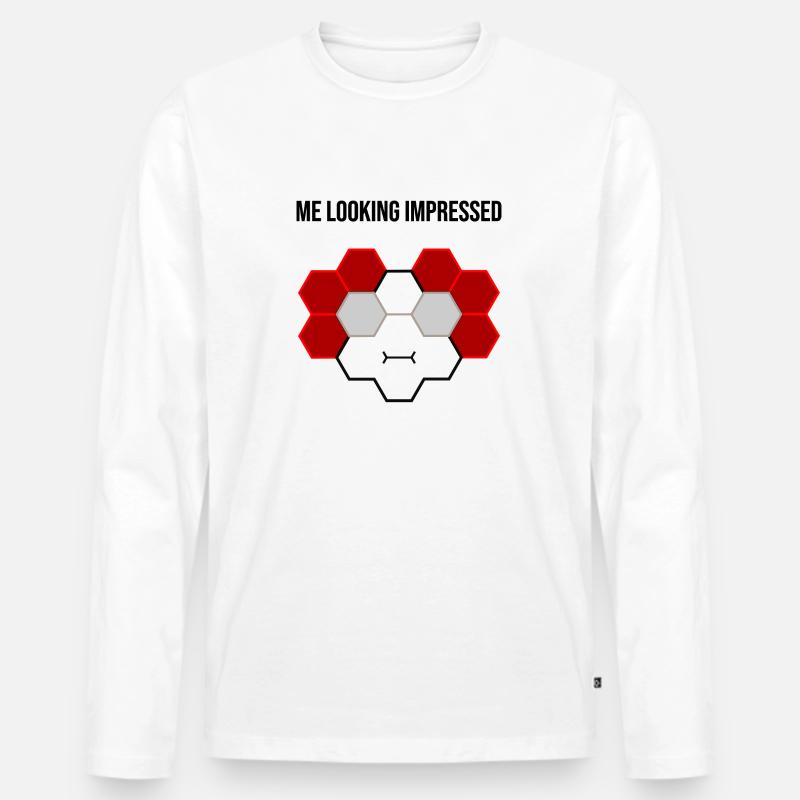Me looking impressed - Männer Premium Bio Langarmshirt - Weiß
