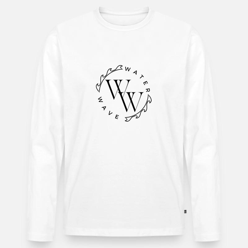 Water & Wave - Männer Premium Bio Langarmshirt - Weiß