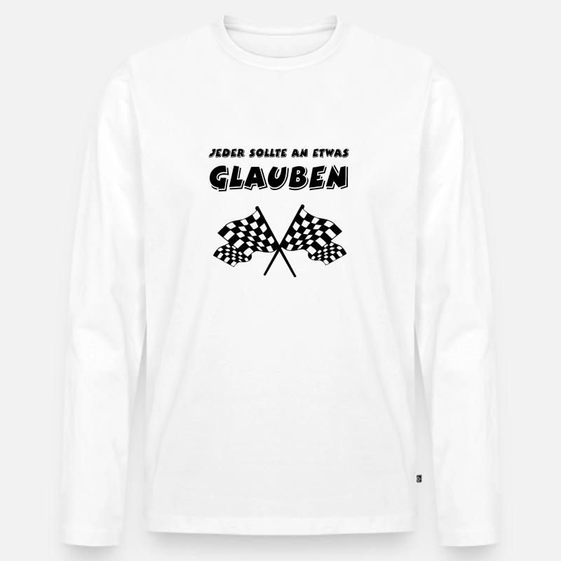 Auto - Männer Premium Bio Langarmshirt - Weiß