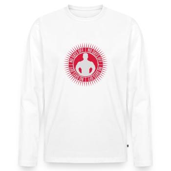 no days off quote - Men's Premium Organic Long Sleeve Shirt - white - Front - Nico (187cm)