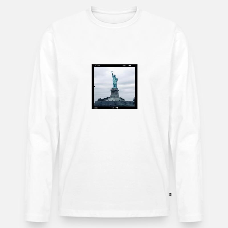 Freiheitsstatue - Männer Premium Bio Langarmshirt - Weiß