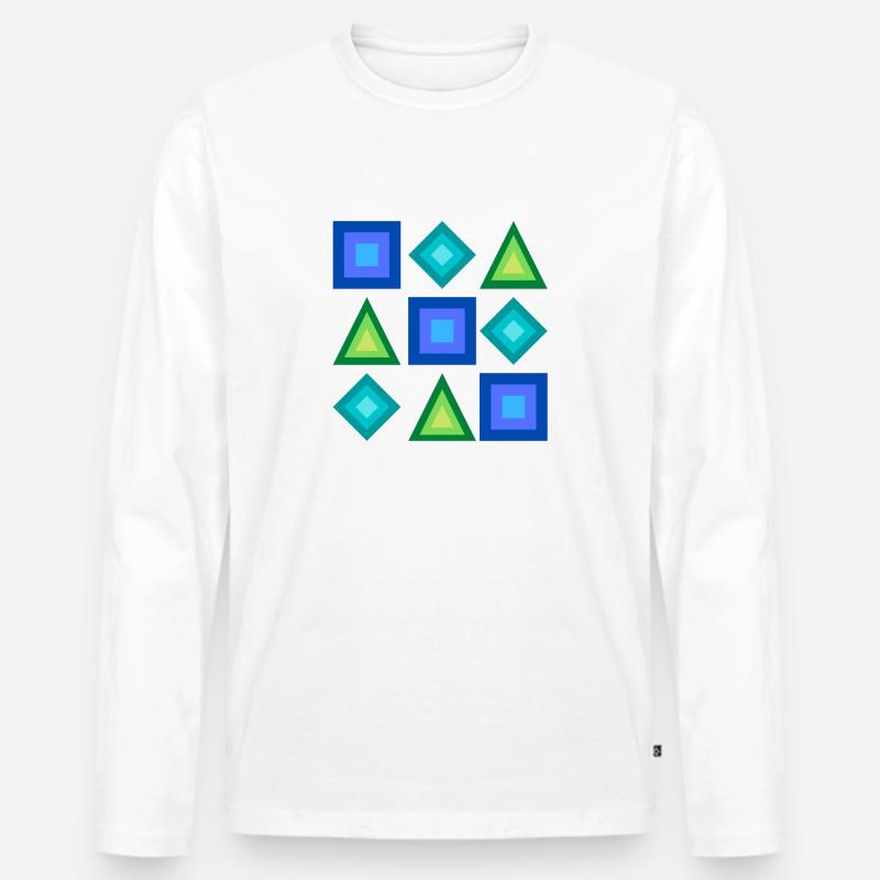 Flächen - Männer Premium Bio Langarmshirt - Weiß