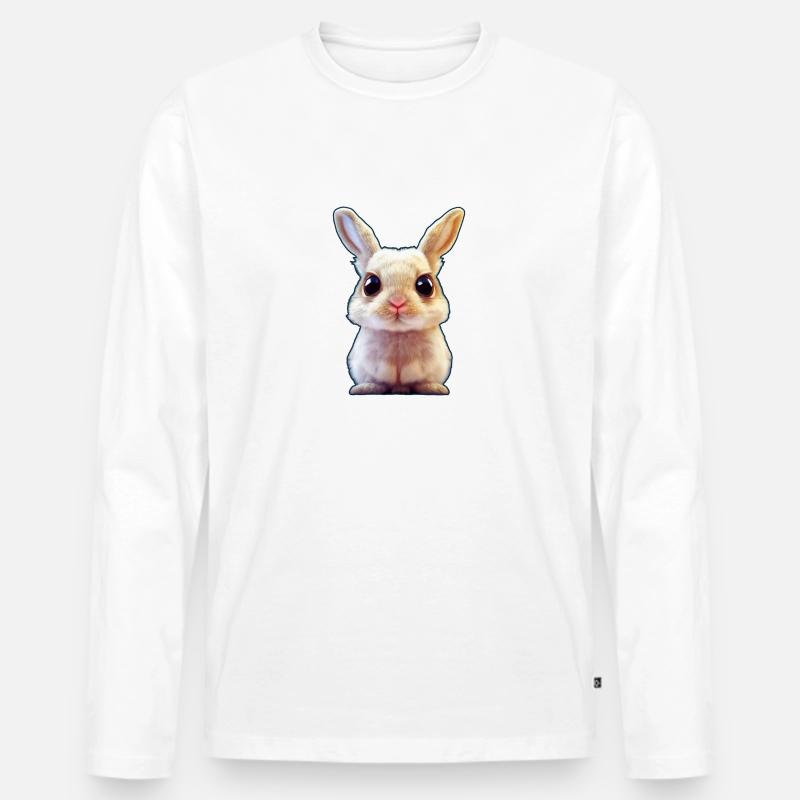 Hase süß - Männer Premium Bio Langarmshirt - Weiß