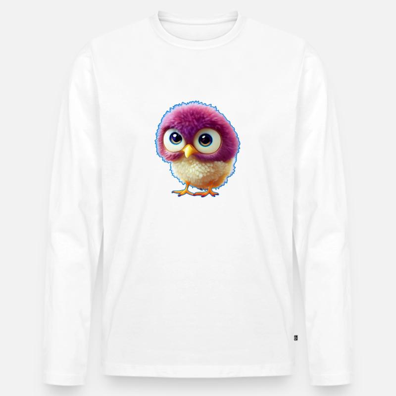 Kücken 2 - Männer Premium Bio Langarmshirt - Weiß