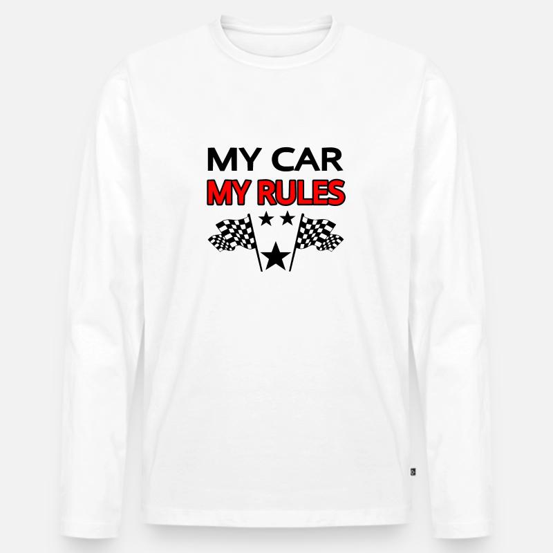Auto - Männer Premium Bio Langarmshirt - Weiß